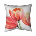 Fondo 26 x 26 in. Three Tulips Closeup-Double Sided Print Indoor Pillow FO2794571